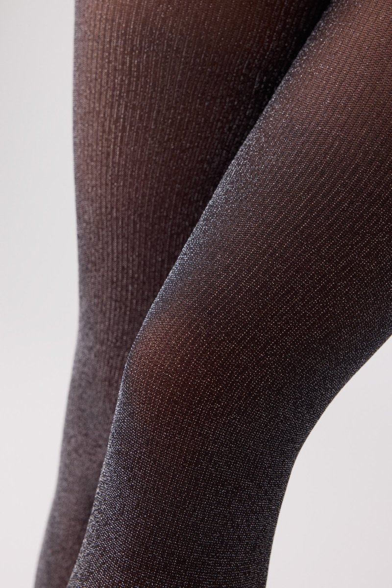 Collants pretos 20 denier com brilho efeito glitter - Image 4
