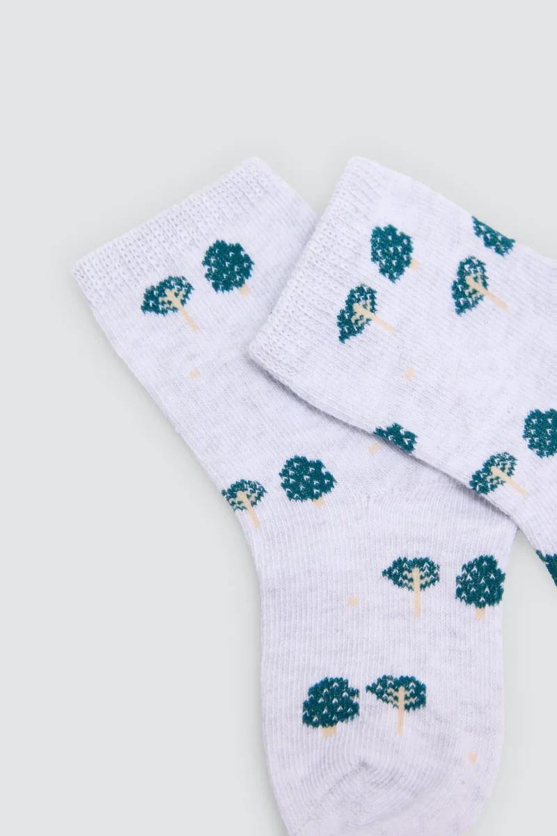 Pack de 4 meias de bebé com estampado de corujas e árvores - Image 7