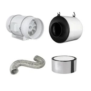 Kit de Climatização 150mm: Exaustor 127V + Filtro 840m3/h + Duto + Fita Alumínio